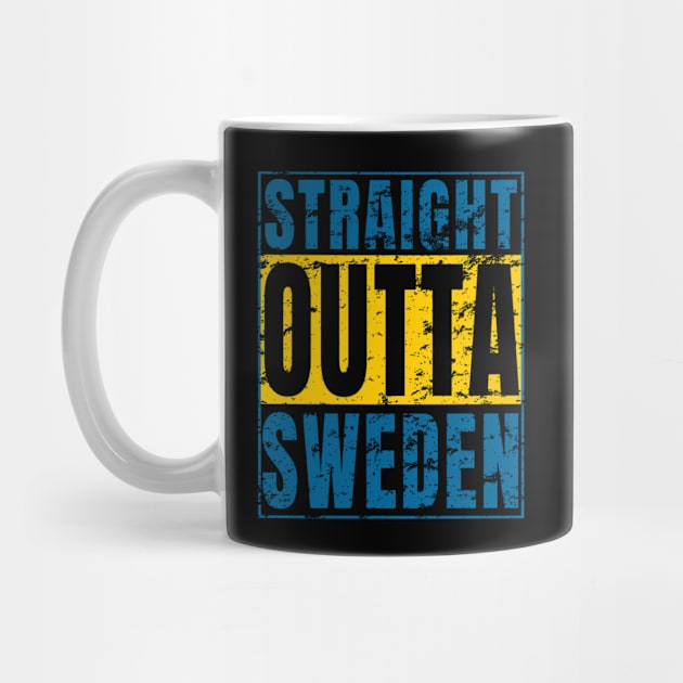 Straight Outta Sweden print Distressed Swedish product by merchlovers